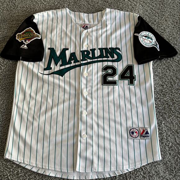 1997 Majestic Bobby Bonilla MLB Florida Marlins World Series Jersey Men's XL - Picture 2 of 11